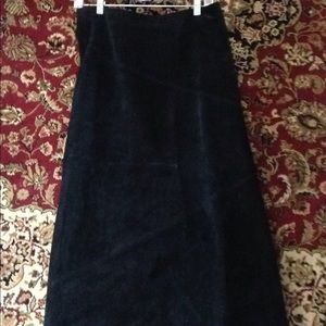 100% suede, long skirt; size 8